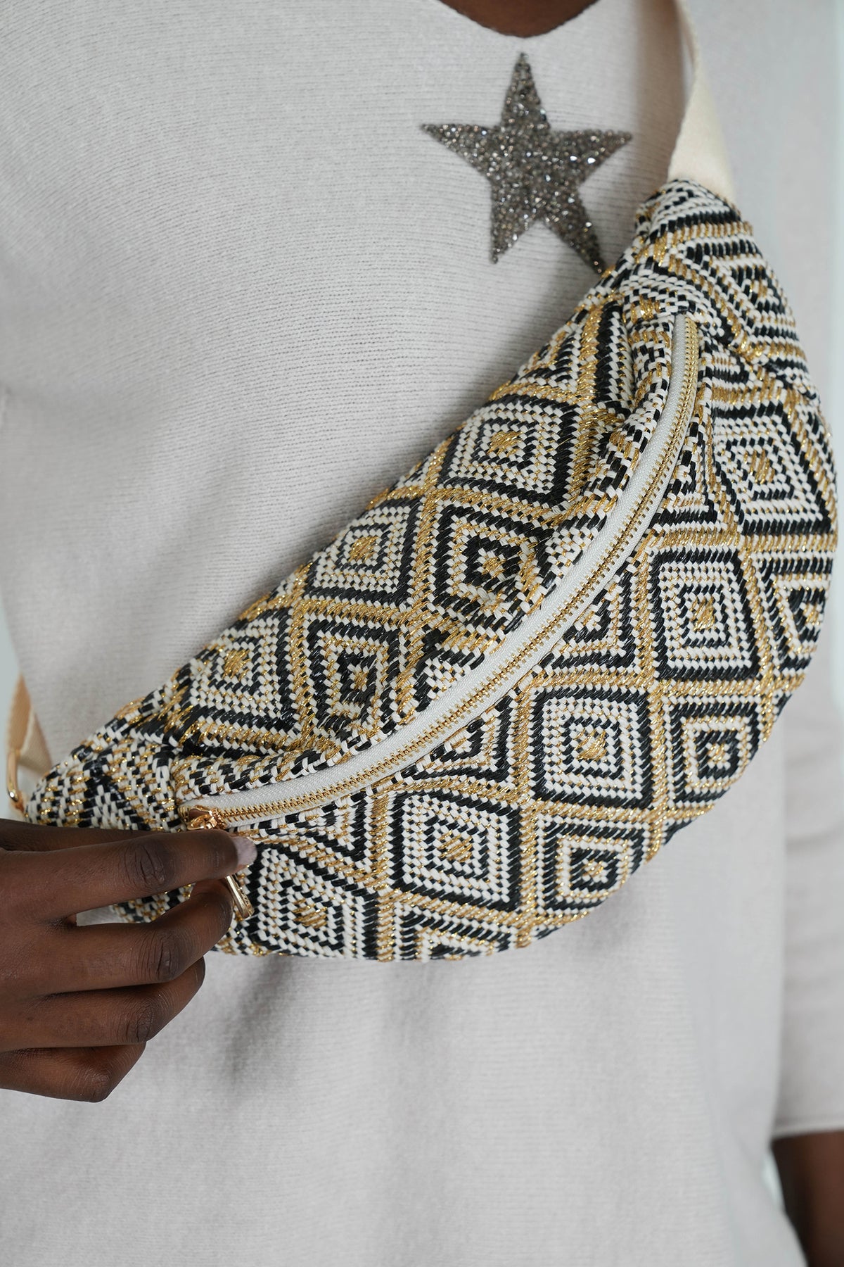 Black Tapestry Moonbag
