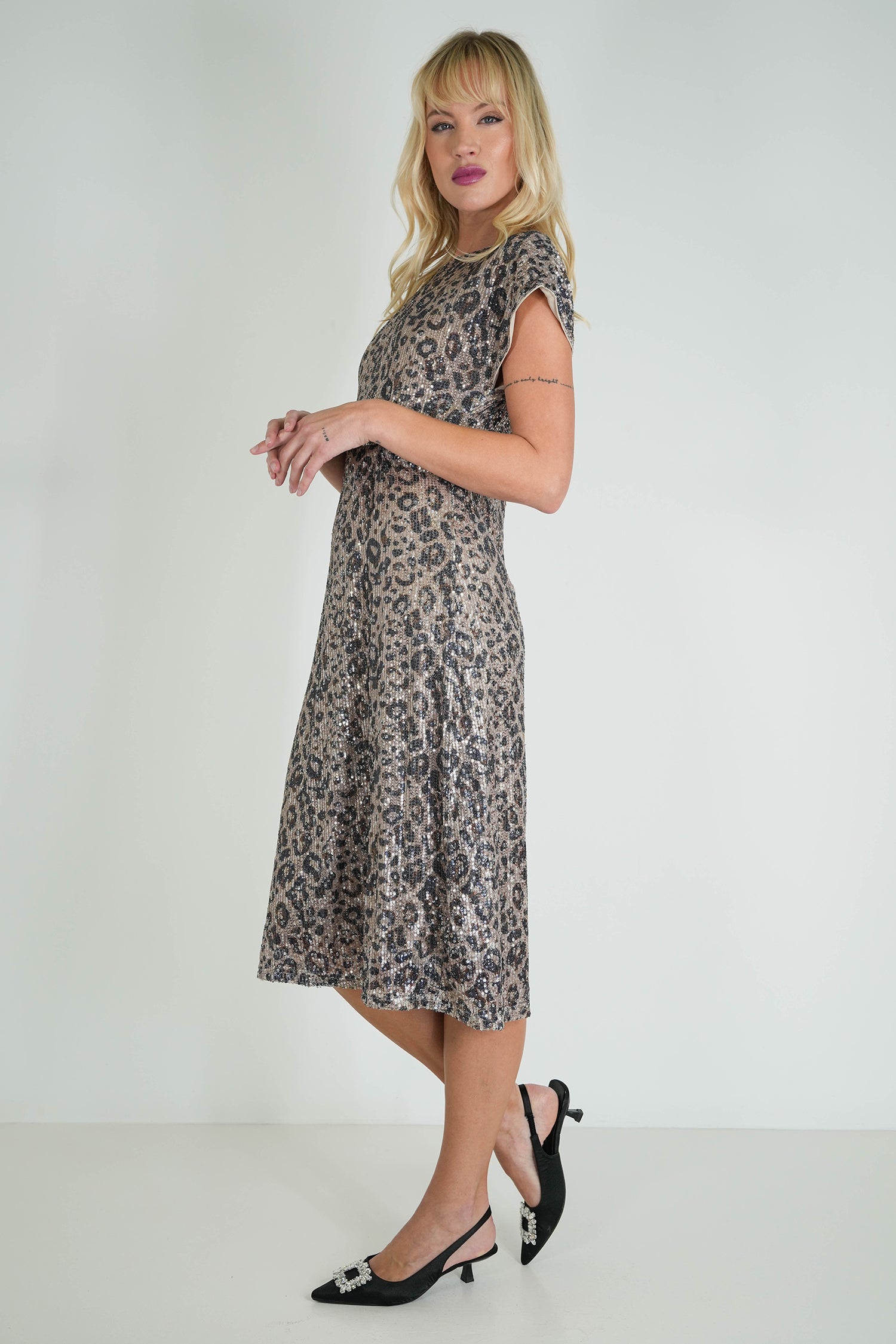 Leopard Sequin Angelina Dress
