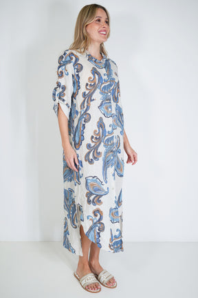 Cream Tatum Linen Dress