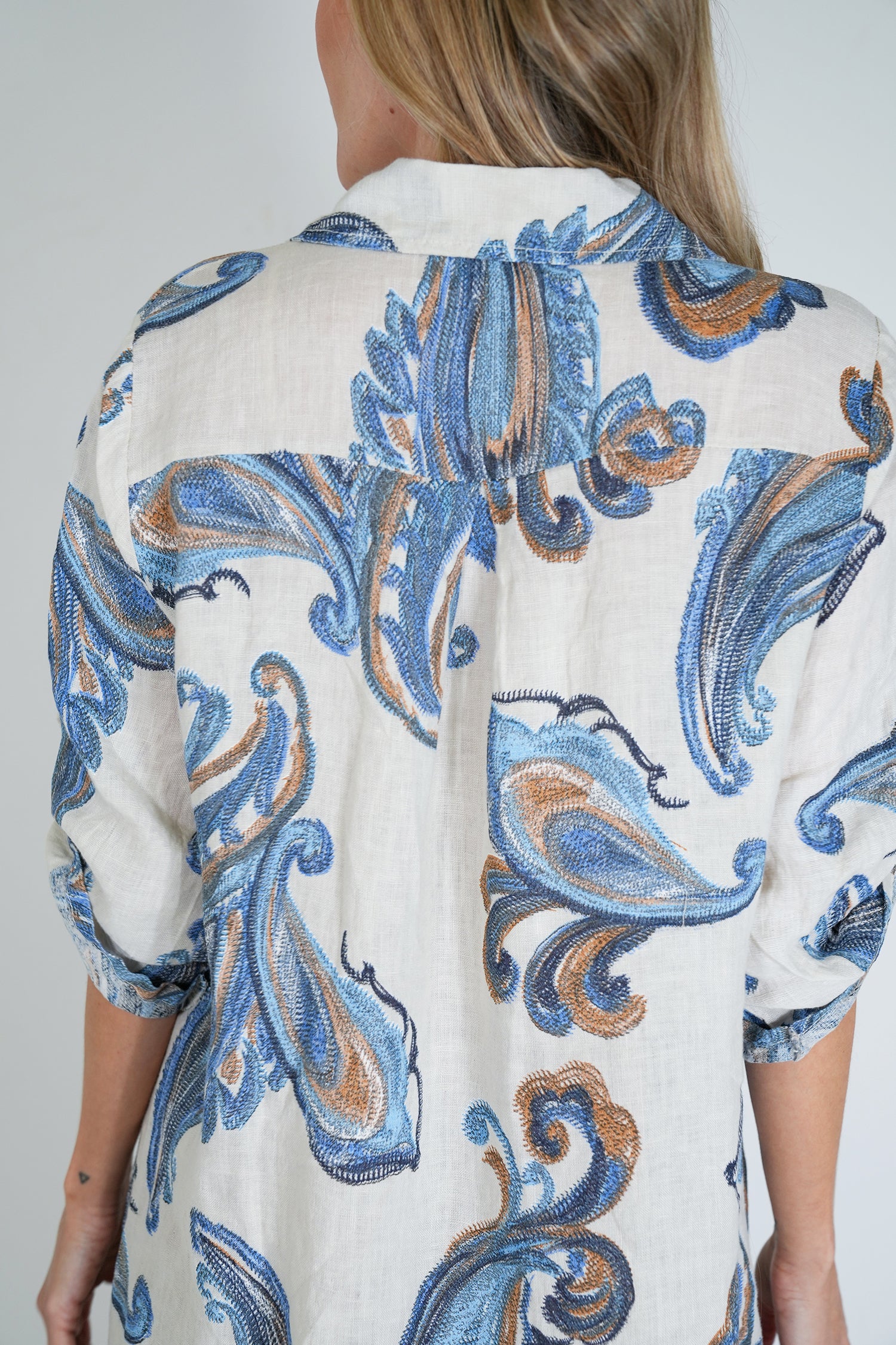 Cream Tatum Linen Dress