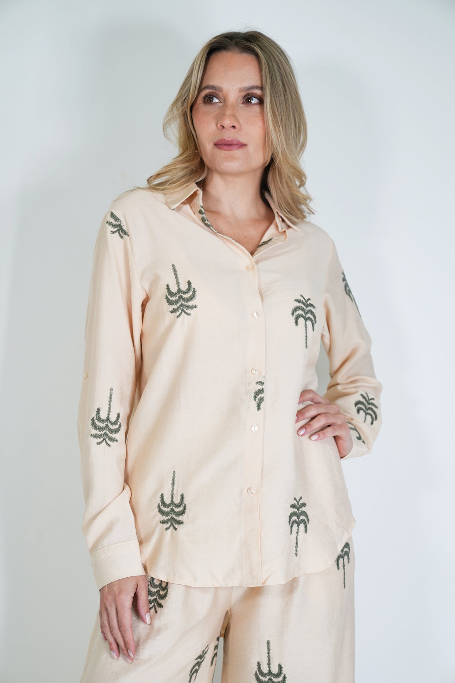 Cream Palm Shirt