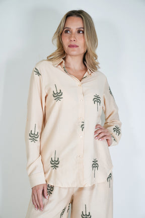 Cream Palm Shirt
