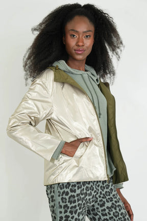 Khaki Reversible Rain Jacket