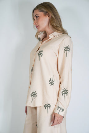 Cream Palm Shirt
