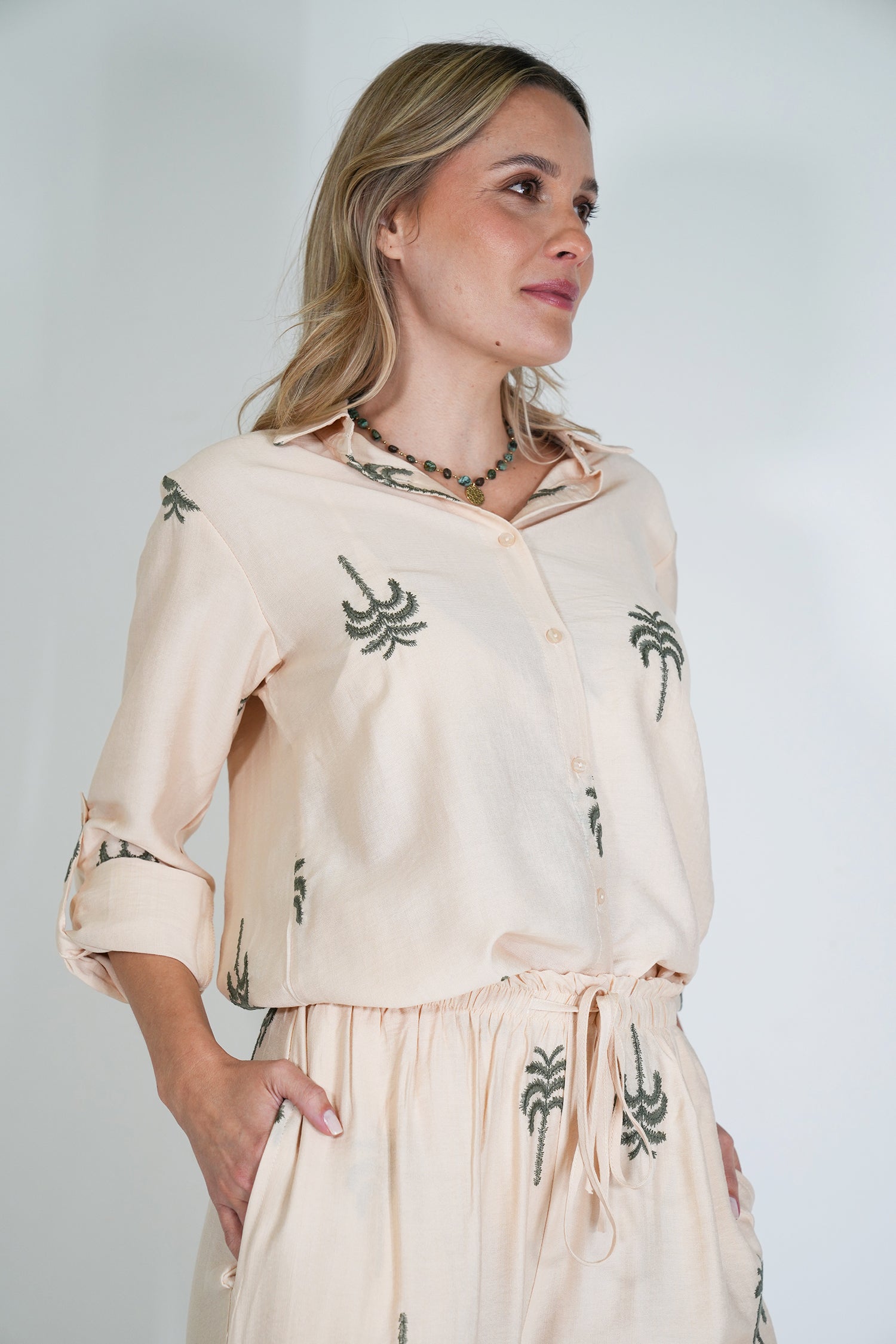 Cream Palm Shirt