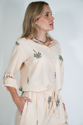 Cream Palm Shirt