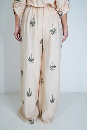 Cream Palm Pant