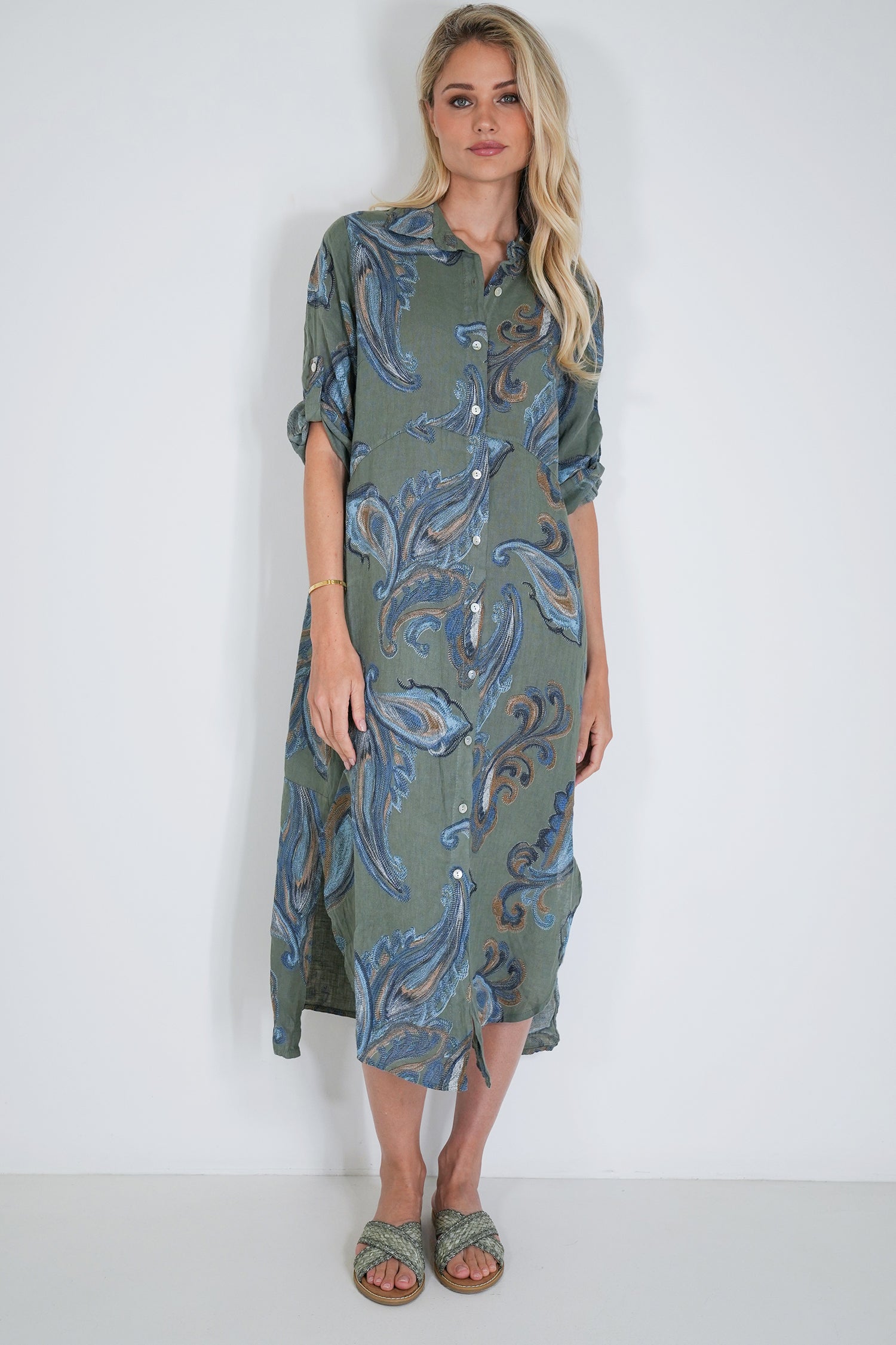 Olive Tatum Linen Dress