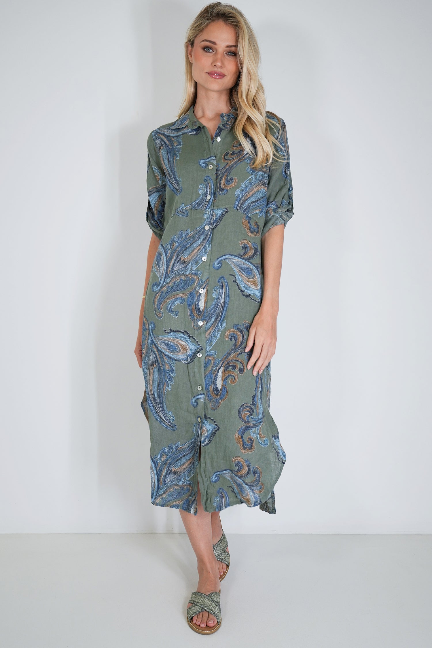 Olive Tatum Linen Dress