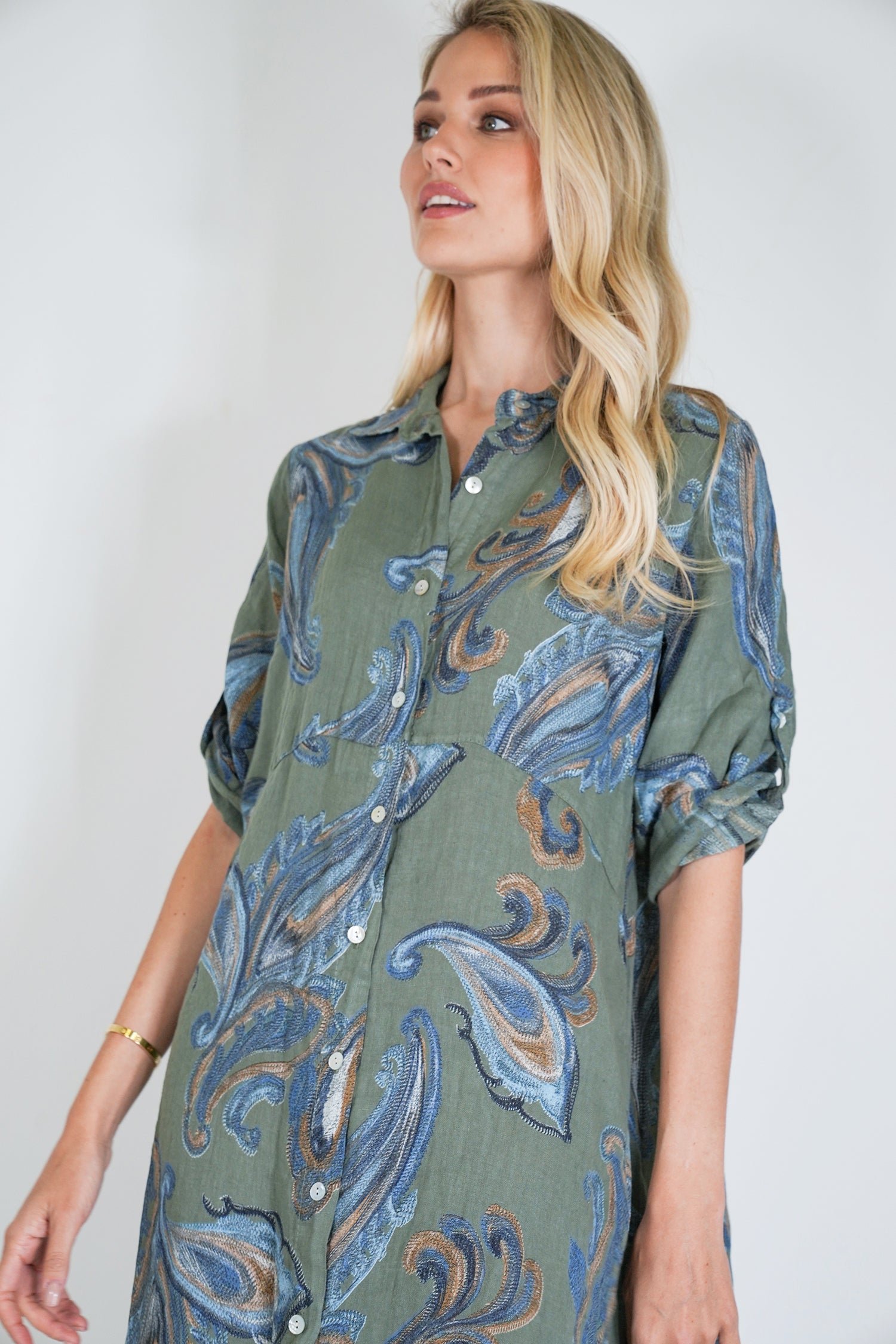 Olive Tatum Linen Dress