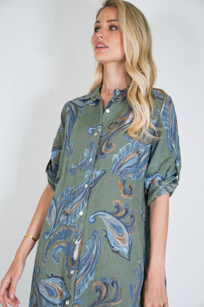 Olive Tatum Linen Dress