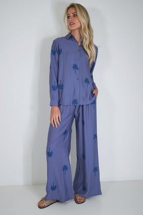 Blue Palm Pant