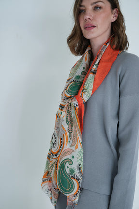 Orange Paisley Scarf