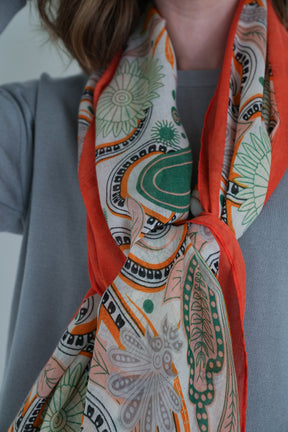 Orange Paisley Scarf
