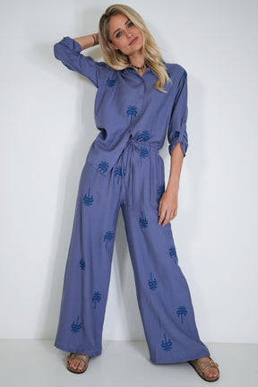 Blue Palm Pant