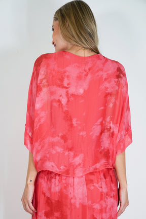 Coral Grace Silk Dress