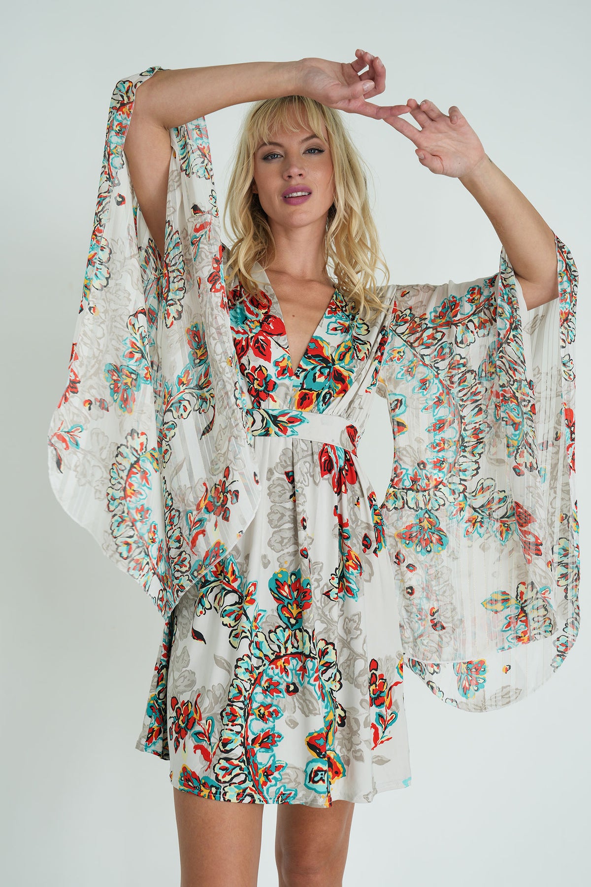Cream Floral Butterfly Dress