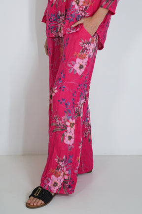 Cerise Meagan Linen Pant