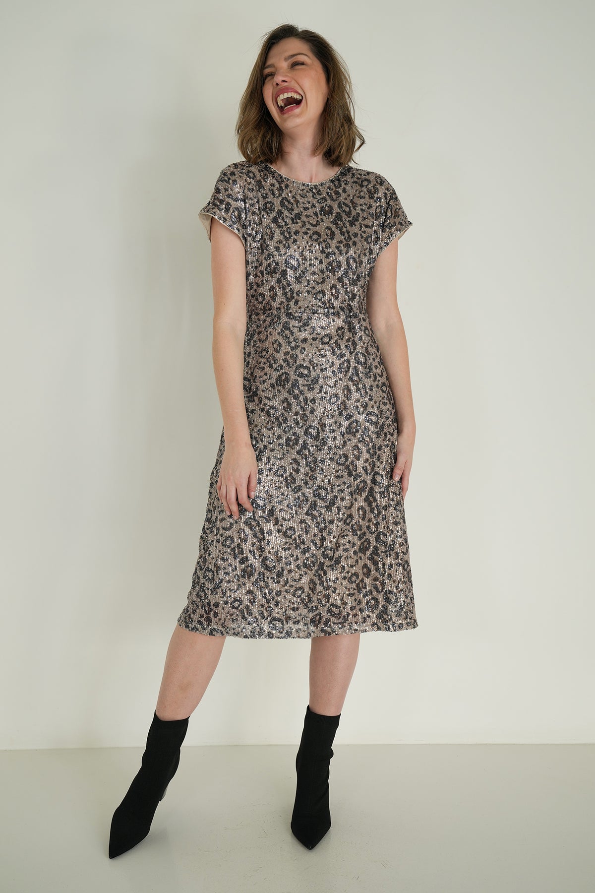 Leopard Sequin Angelina Dress