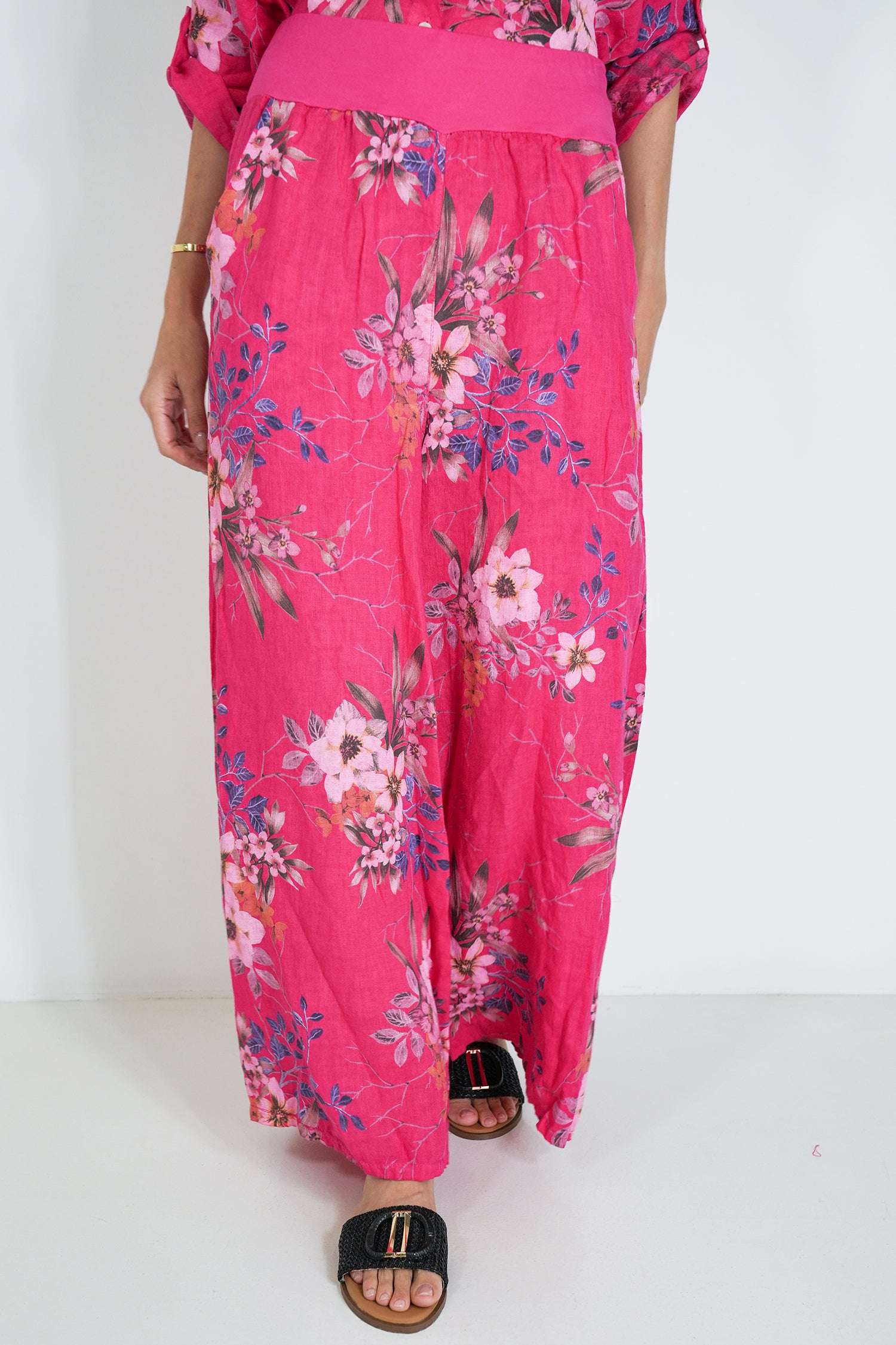 Cerise Meagan Linen Pant
