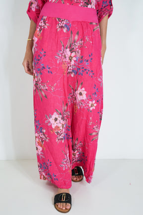 Cerise Meagan Linen Pant