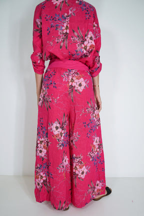 Cerise Meagan Linen Pant