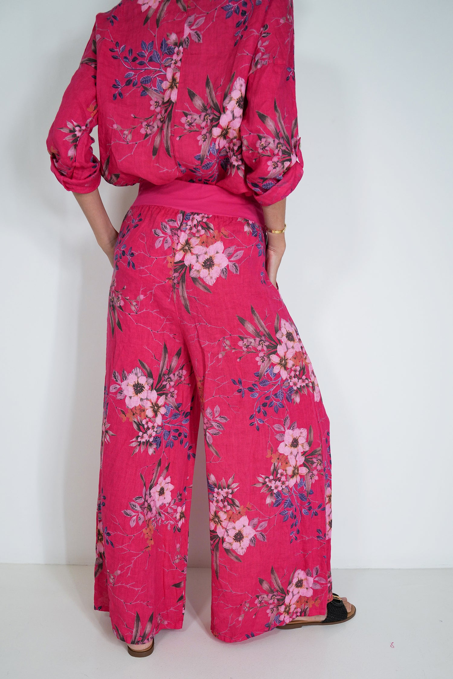 Cerise Meagan Linen Pant