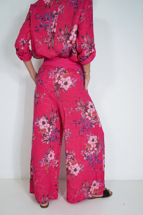 Cerise Meagan Linen Pant