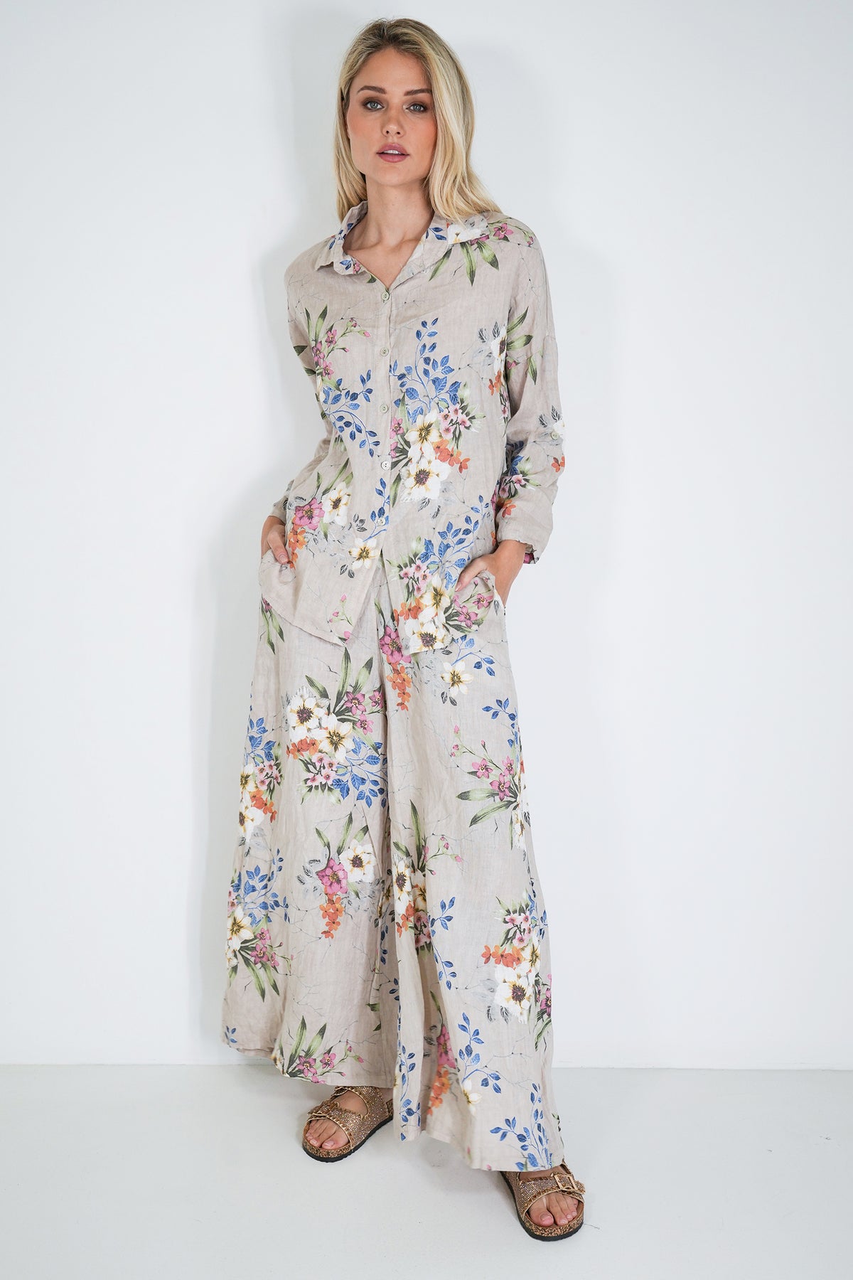 Cream Meagan Linen Pant