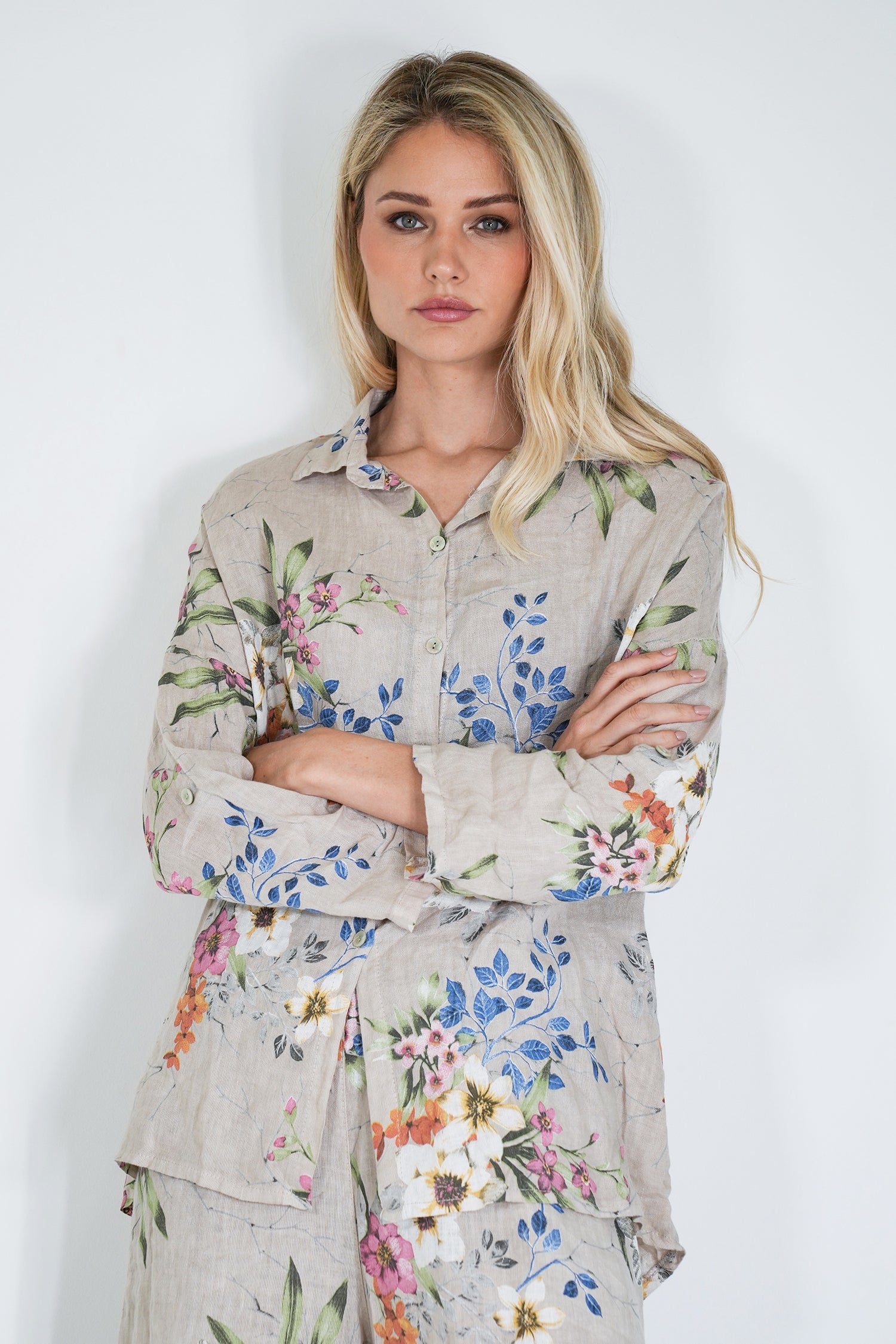 Cream Meagan Linen Shirt