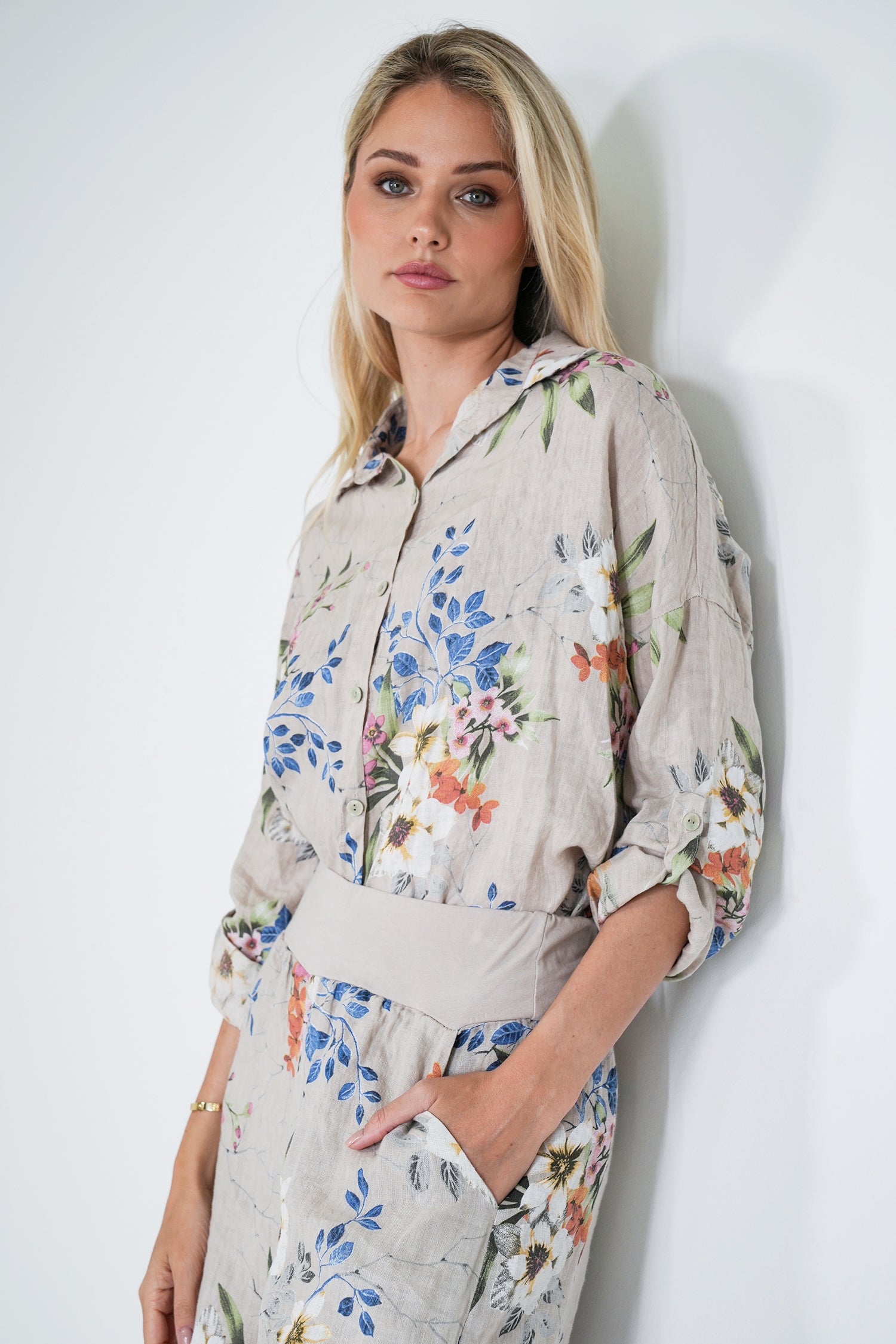 Cream Meagan Linen Shirt
