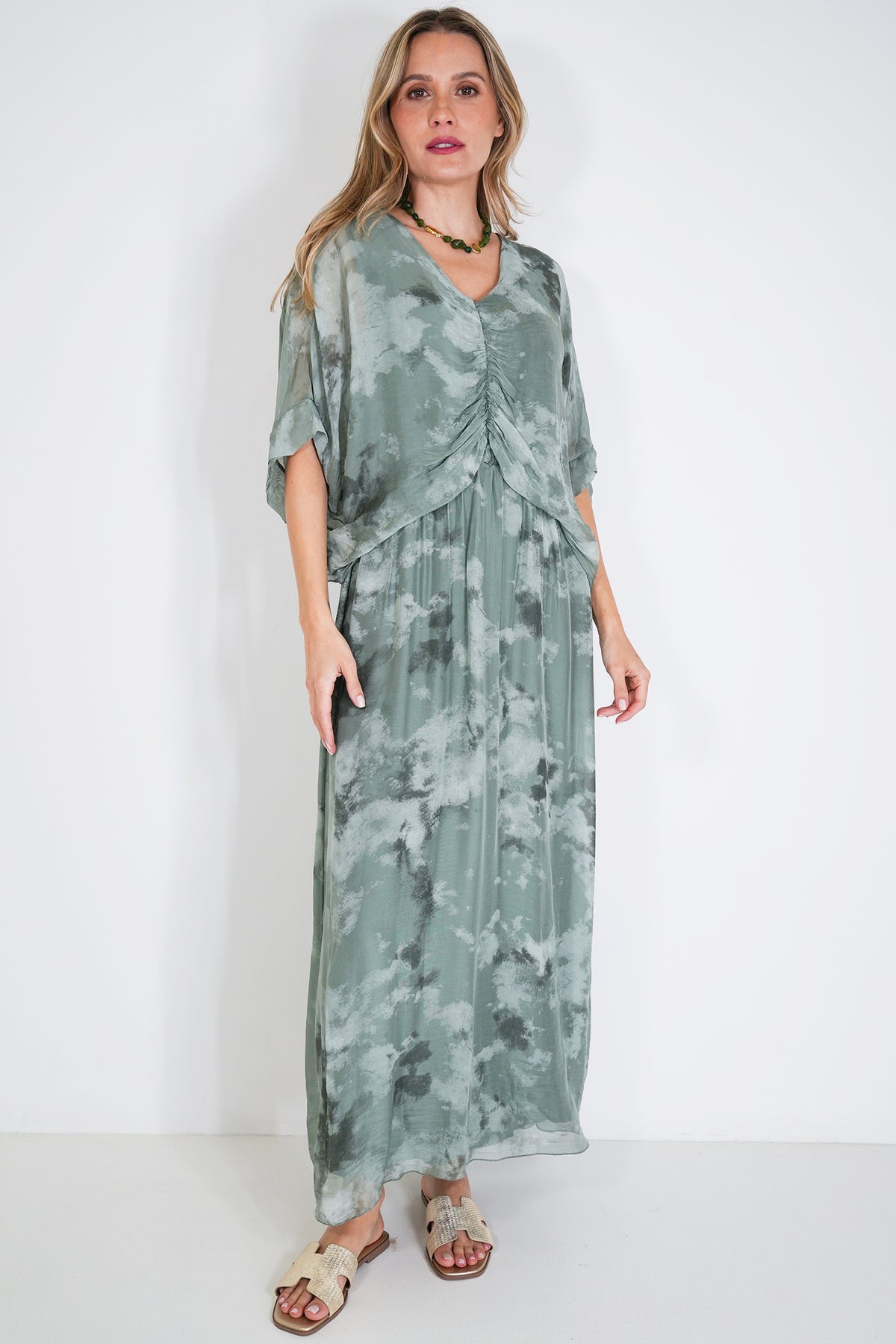 Olive Grace Silk Dress