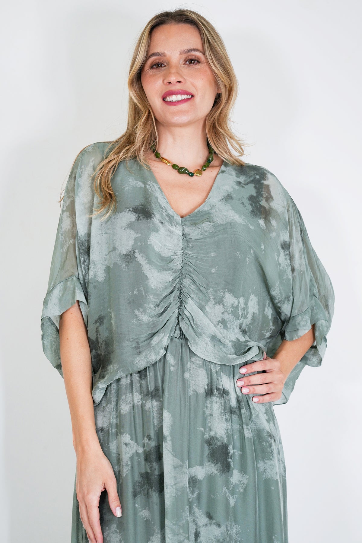 Olive Grace Silk Dress