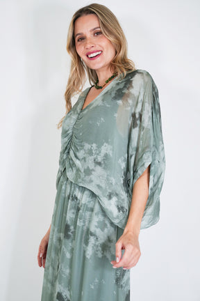 Olive Grace Silk Dress