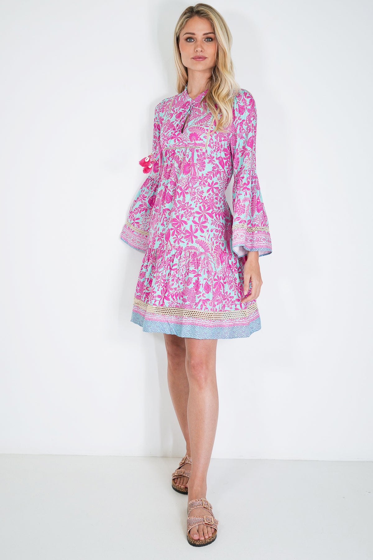 Pink and Turquoise Ekta Tunic