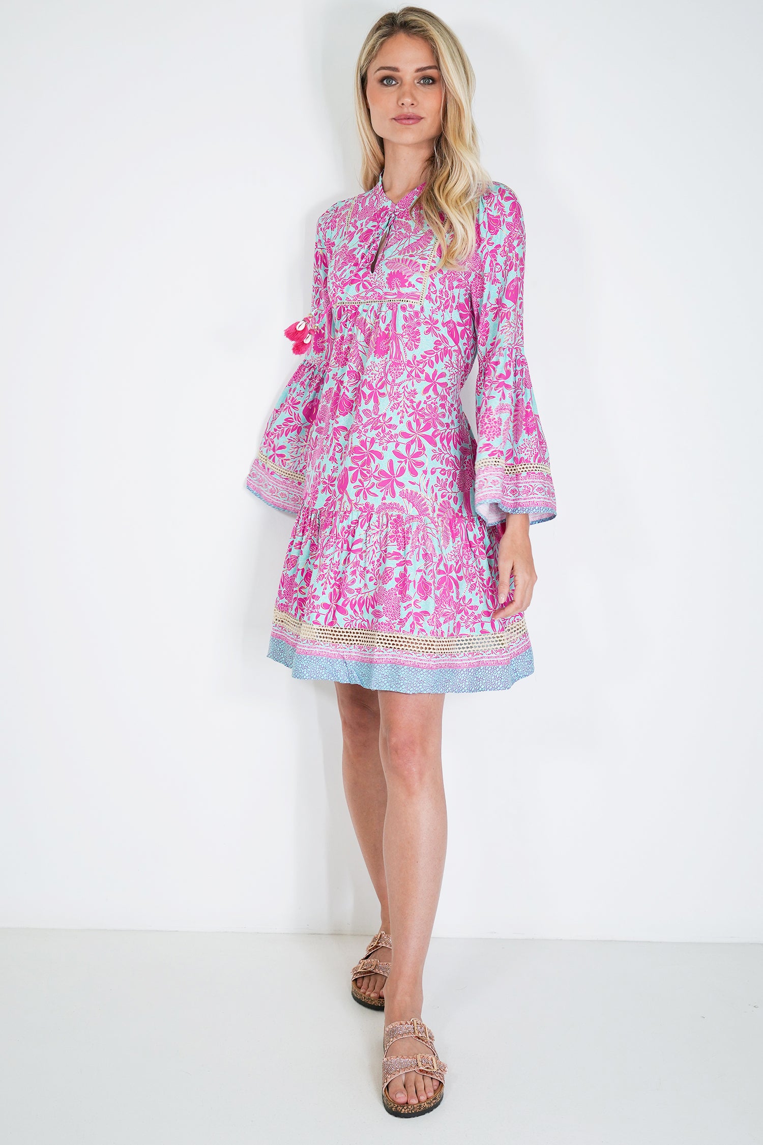 Pink and Turquoise Ekta Tunic