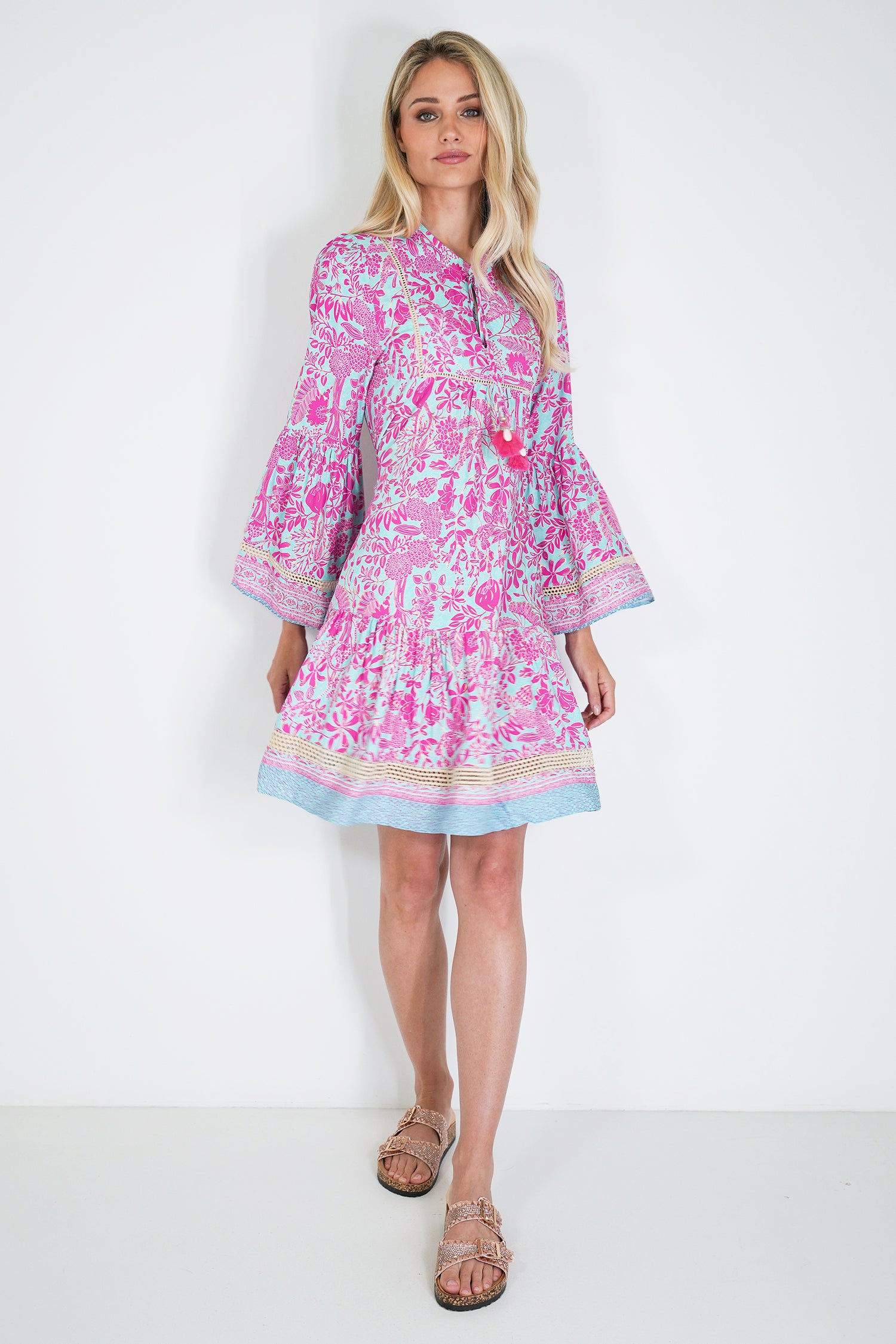 Pink and Turquoise Ekta Tunic