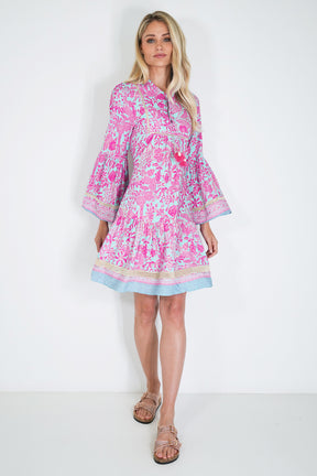 Pink and Turquoise Ekta Tunic