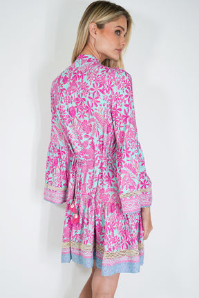 Pink and Turquoise Ekta Tunic