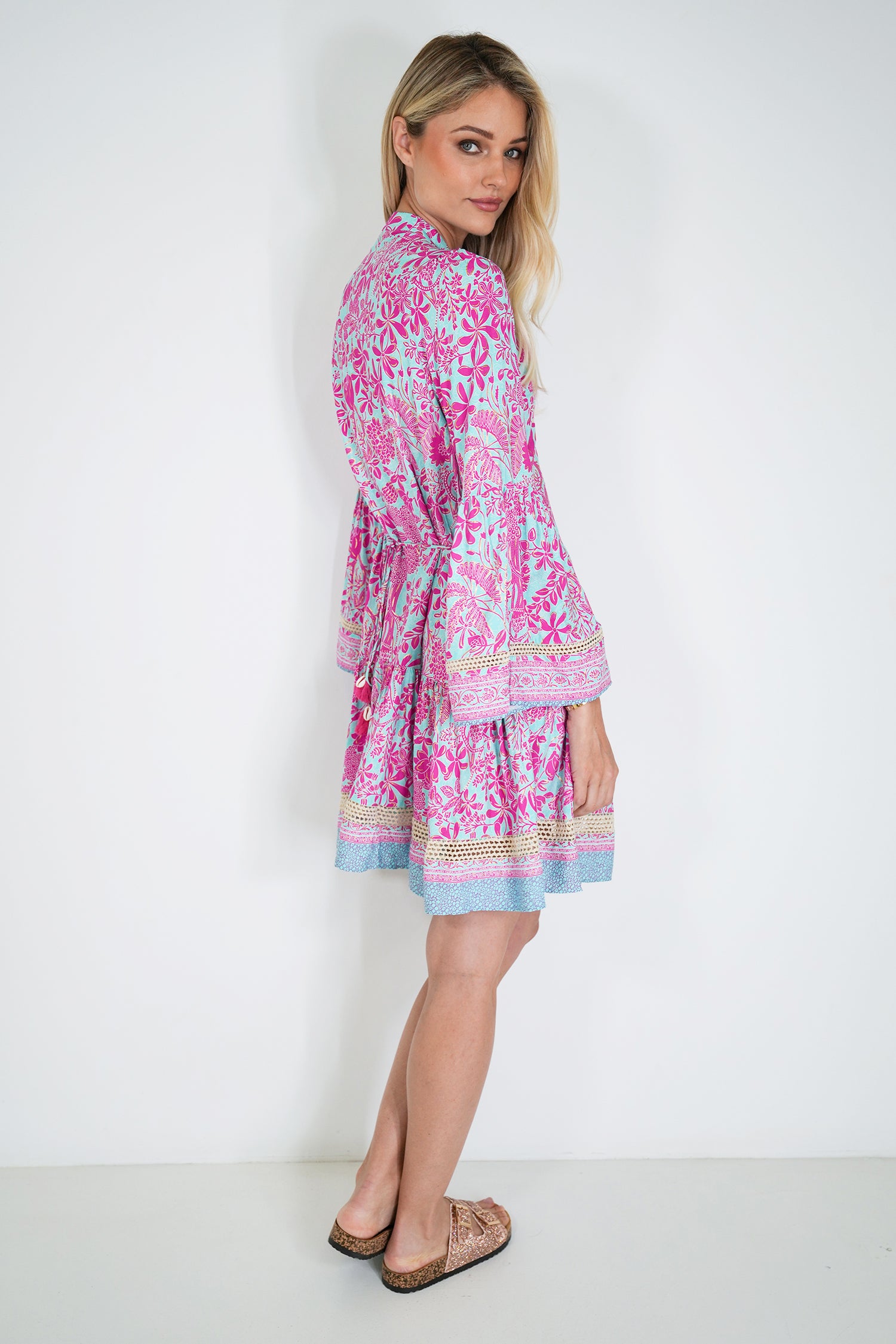 Pink and Turquoise Ekta Tunic