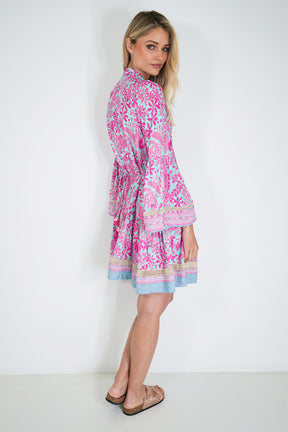 Pink and Turquoise Ekta Tunic