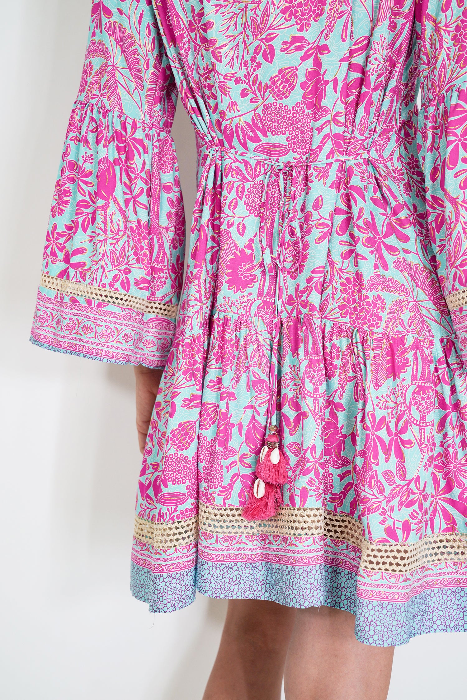 Pink and Turquoise Ekta Tunic