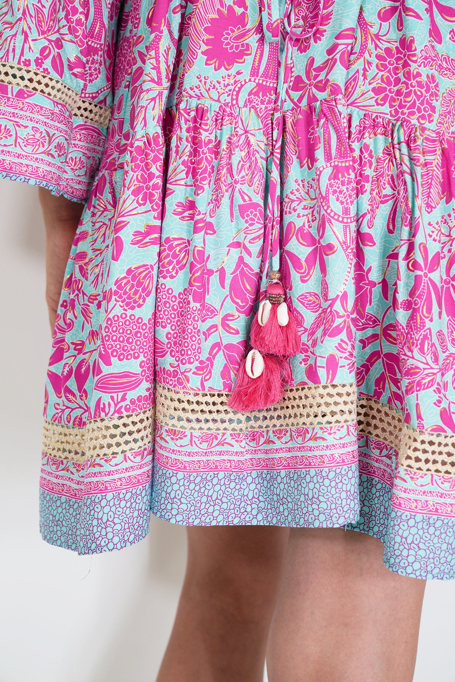 Pink and Turquoise Ekta Tunic
