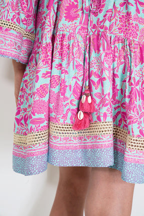 Pink and Turquoise Ekta Tunic