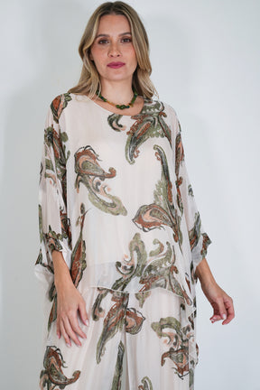 Olive Mary Silk Poncho