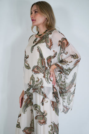 Olive Mary Silk Poncho