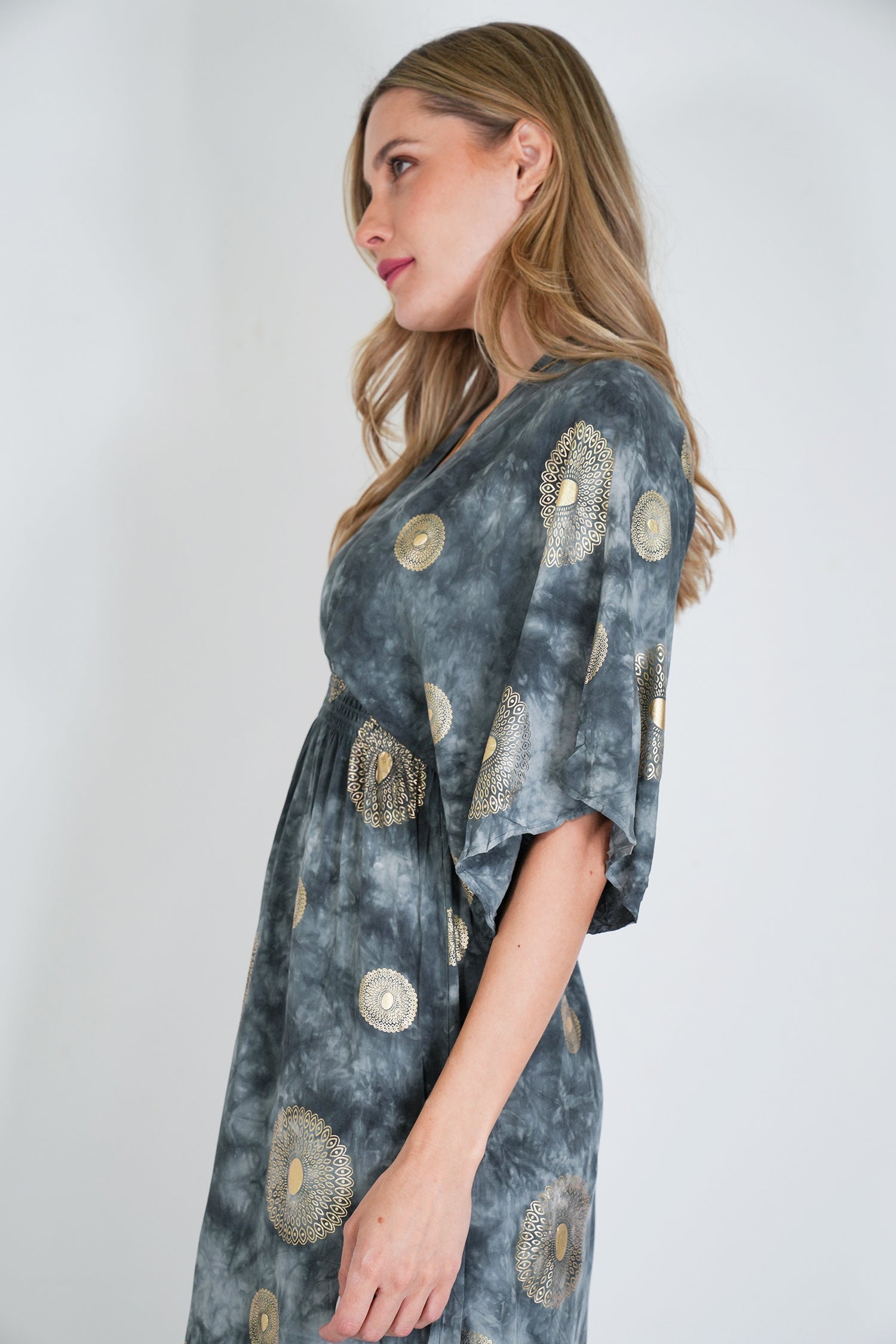 Charcoal and Gold Resort Dress