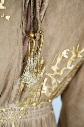 Beige and Gold Coral Resort Dress