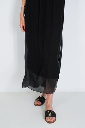 Black Silk Strap Dress
