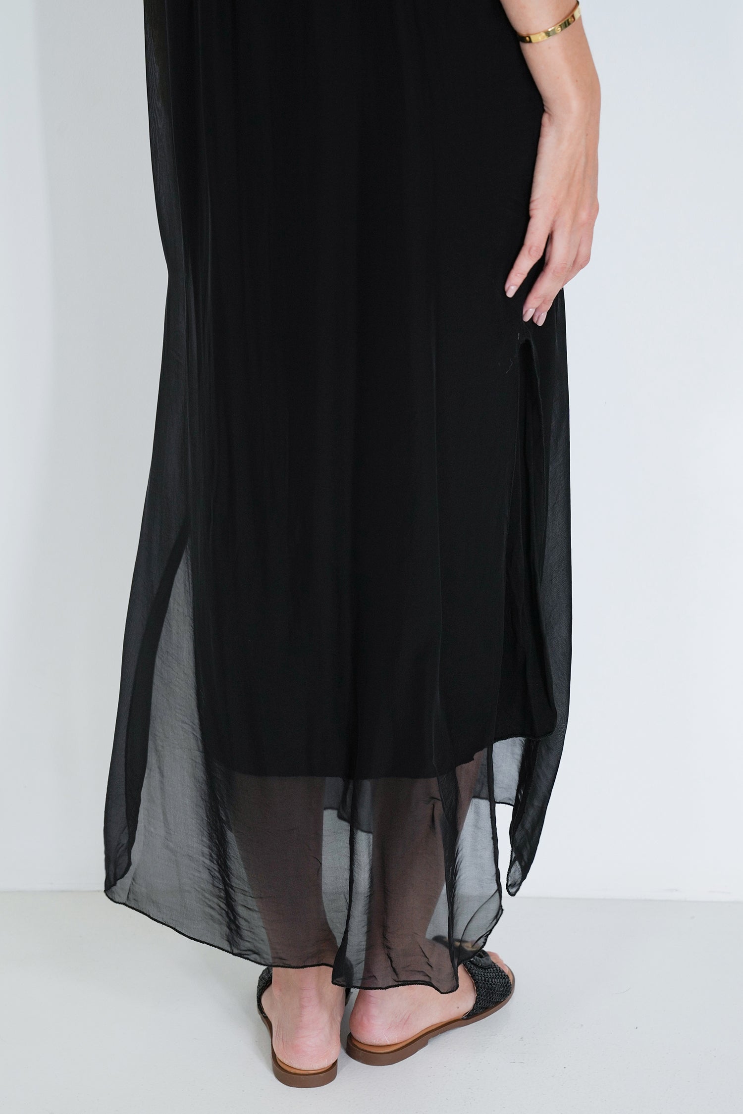 Black Silk Strap Dress